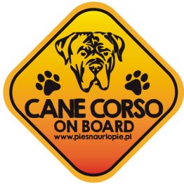 Naklejka na samochód z psem rasowym (cane corso) idealna dla właściciela, który lubi podróżować z psem i dba o jego bezpieczeństwo. Na prezent dla miłośnika zwierząt czy jako gadżet dla wielbiciela psów.
