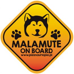 Naklejka na samochód z psem rasowym (alaskan malamute) idealna dla właściciela, który lubi podróżować z psem i dba o jego bezpieczeństwo. Na prezent dla miłośnika zwierząt czy jako gadżet dla wielbiciela psów.