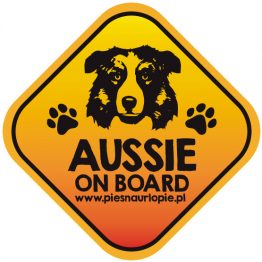 Naklejka na samochód z psem rasowym (owczarek australijski aussie) idealna dla właściciela; który lubi podróżować z psem i dba o jego bezpieczeństwo. Na prezent dla miłośnika zwierząt czy jako gadżet dla wielbiciela psów.
