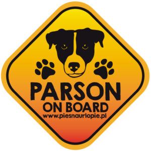 Naklejka na samochód z psem rasowym (parson russel terier) idealna dla właściciela, który lubi podróżować z psem i dba o jego bezpieczeństwo. Na prezent dla miłośnika zwierząt czy jako gadżet dla wielbiciela psów.