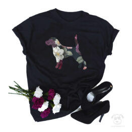 Koszulka z beaglem całym w kwiatach