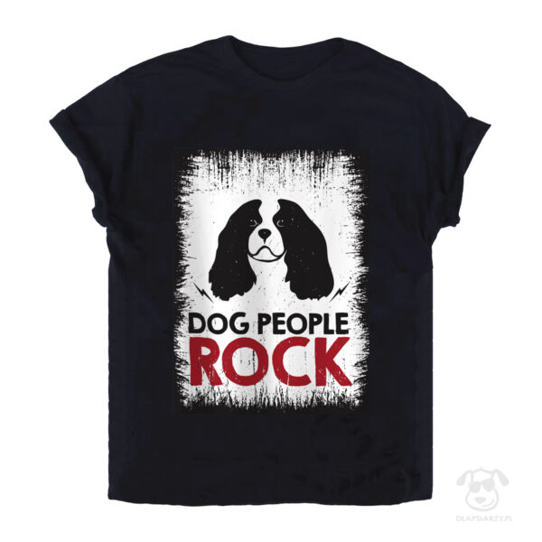 Koszulka z cavalierem - dog people rock