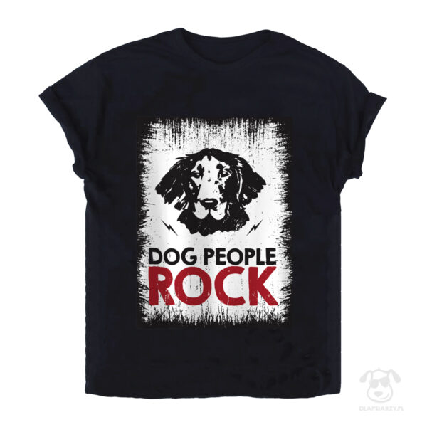 Koszulka z flat coated retrieverem - dog people rock